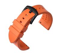 KCHSRKHXC Cinturino per orologio a sgancio rapido, 18 mm, 19 mm, 20 mm, 21 mm, 22 mm, 24 mm, cinturino in gomma siliconica, impermeabile, marrone arancione nero