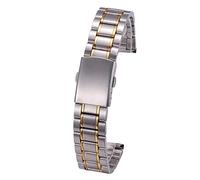 KCHSRKHXC Cinturino per orologio da 12 mm, 14 mm, 16 mm, 18 mm, 20 mm, 22 mm, 24 mm di larghezza, in acciaio inox, chiusura pieghevole, Silver, Standard, Standard