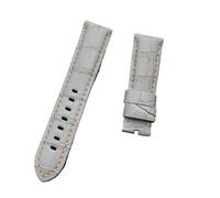 KCHSRKHXC Cinturino per orologio da polso in pelle di bambù di vitello, compatibile con cinturino con fibbia ad ardiglione (grigio 2 cinturini, 24 mm senza fibbia)