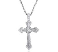 KCHSRKHXC Ciondolo a forma di grande croce Aaaaa zircone per matrimonio e fidanzamento con gioielli per donne e uomini
