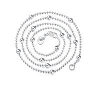 KCHSRKHXC Collana a Catena con Perline Lisce da 16/18/20/22/24 Pollici 4mm per Gioielli da Sposa Uomo Donna