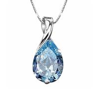 KCHSRKHXC Collana con ciondolo in topazio di cristallo blu, design di nicchia, catena di clavicole, ciondolo con diamanti blu, regalo per il compleanno di un amico Moda intelligente