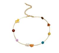 KCHSRKHXC collana Creativo Pietra Naturale Irregolare Imitazione Perla Per Le Donne Semplice All-Match Signore Partito Regalo Gioielli, Formato Libero, Acciaio, Nessun Gemma gioielli
