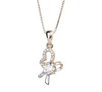 KCHSRKHXC Collana da donna, Collana a forma di fiore di farfalla Collana elegante con pendente in cristallo Collana a catena da donna con strass Trattamento intelligente