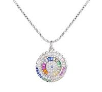 KCHSRKHXC collana di lusso principessa taglio rotondo ciondolo cubic zirconia collana malocchio e ciondolo gioielli femminili