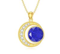 KCHSRKHXC Collana di pietra preziosa solida da doratone 10k Goldone una collana di gemme di gemme gialla in pietra gialla collana a ciondolo per donne
