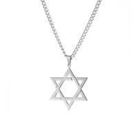 KCHSRKHXC collana in acciaio elegante con un unico gioielli da donna a ciondolo a stella hexagon