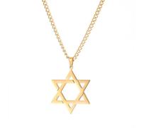KCHSRKHXC collana in acciaio elegante con un unico gioielli da donna a ciondolo a stella hexagon