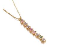 KCHSRKHXC Collana lunga da donna con zirconi cubici a forma di stella, gioiello per