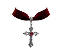 KCHSRKHXC collana pendente unico ghic ghic vintage in velluto nero crochifice collana di halloween witch gioielleria accessorio