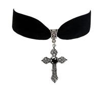 KCHSRKHXC collana pendente unico ghic ghic vintage in velluto nero crochifice collana di halloween witch gioielleria accessorio