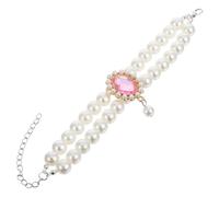 KCHSRKHXC Collana per animali domestici a doppio strato regolabile per gatti e cani collare cucciolo morbido comodo con eleganti accenti di perla