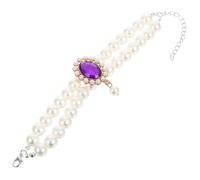 KCHSRKHXC Collana per animali domestici a doppio strato regolabile per gatti e cani collare cucciolo morbido comodo con eleganti accenti di perla