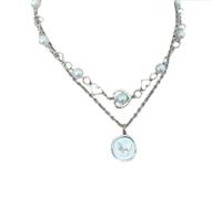 KCHSRKHXC collana perle eleganti perline eleganti e delicate fiore a farfalla a ciondolo con gioielli con fascino cardiaco