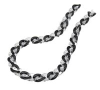 KCHSRKHXC Collane a ciondolo Nuova collana con bloccaggio a catena nera acrilica per uomini donne hip hop fibbia lunghe allaccia (colore: medio)