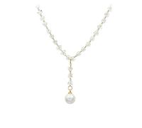 KCHSRKHXC Collane a sospensione Crystal Crystal Artificial Artificial Pearl Collana semplice Lady Clavicle Lunghezza della catena di clavicola 14,9 pollici per le donne