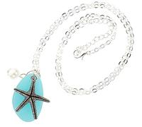 KCHSRKHXC Collane Fatte a Mano con Ciondolo mediterraneo Collane con Filo di Perle Collana Gioielli Lega di Mare