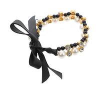 KCHSRKHXC Collar per animali domestici in satinia nera con arco a pioli per cani e gatti leggeri con la collana cucciolo comoda accessorio per animali domestici per feste e abbigliamento quotidiano