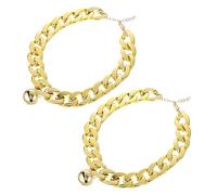 KCHSRKHXC Collar per cani a catena dorata da 2 pezzi con accessori per la collana per animali
