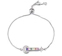 KCHSRKHXC Coppia di chitarra Moon e stella unica alla moda Canno zirconia cubica Ladies di gioielleria per matrimoni regolabili
