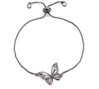 KCHSRKHXC Cussetto cubico zirconia farfalla fascino femmina rosa catena regolabile a catena femmina