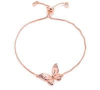 KCHSRKHXC Cussetto cubico zirconia farfalla fascino femmina rosa catena regolabile a catena femmina