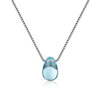 KCHSRKHXC Female Blue Crystal Sterling Silver Jewelry Gemstones for Women Pendant Jewelry