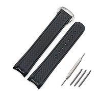 KCHSRKHXC for Omega Hippocampus 300 AT150 8900meters Marine Rubber Butterfly Buckle Watch Band 20mm Silicone Strap (Color : Style B4, Size : 20mm)