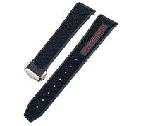 KCHSRKHXC for Omega Moonwatch 300 Planet Ocean AT150 Soft Watch Strap 18mm 19mm 21mm 22mm Rubber Silicone Watchbands 20mm (Color : Black Orange 1, Size : 18mm)