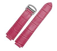 KCHSRKHXC For Wristbands Quality Color Genuine Leather Watchbands Deployment Buckle Replacement Leather Strap Female Bracelet