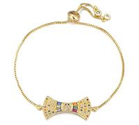 KCHSRKHXC Forma del ventola geometrica unica Princess Cut Cubic Zirconia Crystal Regolable Chain Regalo per gioielli femminili
