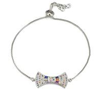 KCHSRKHXC Forma del ventola geometrica unica Princess Cut Cubic Zirconia Crystal Regolable Chain Regalo per gioielli femminili