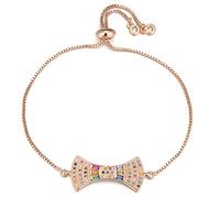 KCHSRKHXC Forma del ventola geometrica unica Princess Cut Cubic Zirconia Crystal Regolable Chain Regalo per gioielli femminili