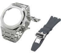 KCHSRKHXC Gen 5 Metal Watch Case Bezel Strap+Fluororubber Watch Band Combination Set,For GA2100 GA2110 GAB2100 GM2100 Mod Kit for Watch Full