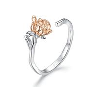 KCHSRKHXC Graceful Rose Open Adjustable Plated Finger Rings For Women Fine Jewelry