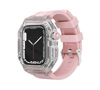 KCHSRKHXC Kit MOD BAND CASO TRASPARETTO CASO , per 45 mm 41 mm 41 mm 40 mm Banda sportiva di aggiornamento in gomma , per iWatch Series 8 7 6 5 4 SE Sostituisci il cinturino in silicone