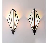 KCHSRKHXC Lampada a parete, 2 pezzi luci a parete lampada a parete in metallo nordico lampada montata, illuminazione geometrica di lino, lampade a parete moderne per corridoio del soggio