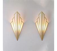 KCHSRKHXC Lampada a parete, 2 pezzi luci a parete lampada a parete in metallo nordico lampada montata, illuminazione geometrica di lino, lampade a parete moderne per corridoio del soggio