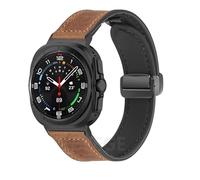 KCHSRKHXC Leather Silicone Bracelet for Galaxy Watch Ultra 47mm Magnetic Band Sports Strap for Watch ULTRA7 47mm NO Gaps Watchbands