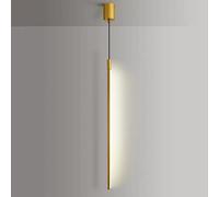 KCHSRKHXC Luce a sospensione a testa singola a LED moderna, D-Luci da comodino in metallo con 3 colori, lampada a sospensione per tubi lunghi personalizzati, atmosfera lineare ultra-sottile, soffitto