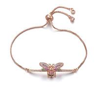KCHSRKHXC Luxury Multi-Micro Pavé Cubic Zirconia Bee Charm Chain Link Brand Brand Jewelry Gift Gioielli
