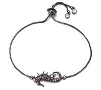 KCHSRKHXC Moda cubic zirconia ippocampo fascino femminile slider catena ippocampo gioielli alla moda regalo, A, Standard, Standard