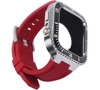 KCHSRKHXC Modified Kit Metal Watch Case With Band，For Band Series 8 7 45mm，Stainless Steel Cover+Strap Retrofit Set Accessories，For Series 6 5 4 SE