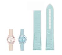 KCHSRKHXC Per Omega adatto per i nomi giunti pianeti Swatch Serie 20mm Color Cointinture Silicone Watch ARC Interfaccia impermeabile Sostituire le bande di guardia