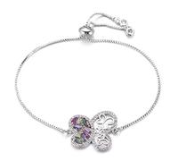 KCHSRKHXC Principessa di lusso cubic zirconia farfalla fascino scorrevole catena cristallo gioielli di nozze delle donne