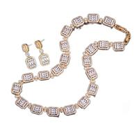 KCHSRKHXC Set di gioielli da sposa zirconia bianca zirconia cubica set di gioielli per abiti da sera da sera
