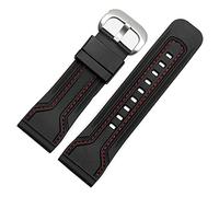 KCHSRKHXC Silicone Watch Band 28mm Watchbands for Seven on Friday Strap Silicone Rubber Watch Accessories Waterproof Wrist Band Bracelet Belt (Color : Black-Black Buckle, Size : 28mm)