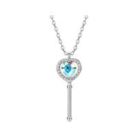KCHSRKHXC Ssterling Silversilver Cryan Crystal Rhinestone Chiave Collane a catena lunga per donne Gifts Gioielli