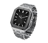 KCHSRKHXC Stainless Steel Metal Watch Case And Band Bezel Modification Kit Set,For Band Series 9 8 7 45mm 6 5 4 SE 44mm Series Upgrade Refit Watch Strap