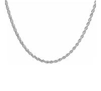KCHSRKHXC Sterling argento in argento da 4 mm catena di corda unisex festa regalo di nozze con catena in argento uomo